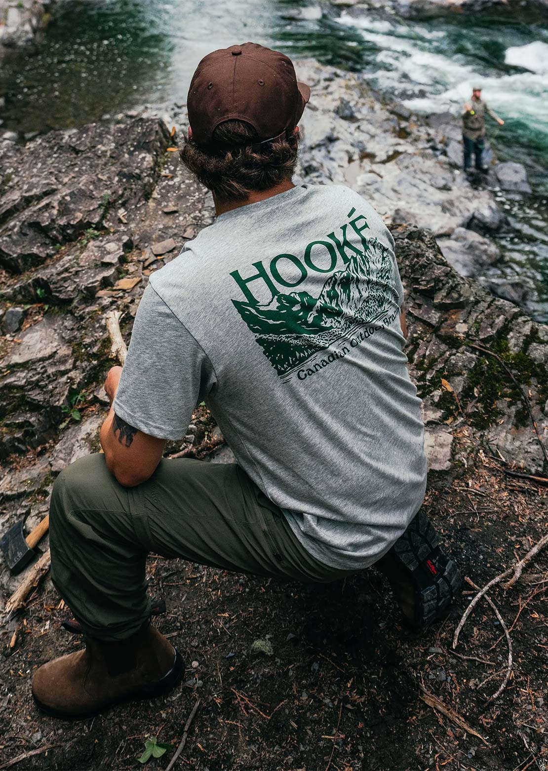 Hooké Men's Elk River Mountains T-Shirt Heather Grey