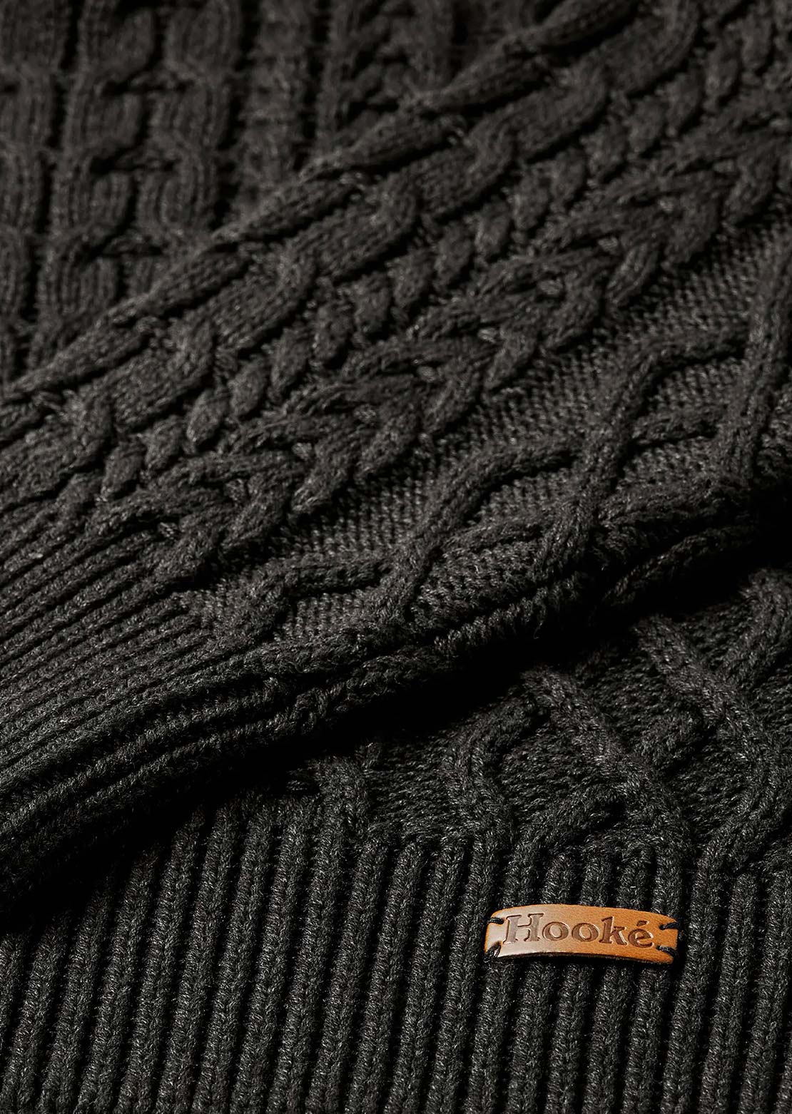 Hooké Men&#39;s Fisherman Sweater Charcoal