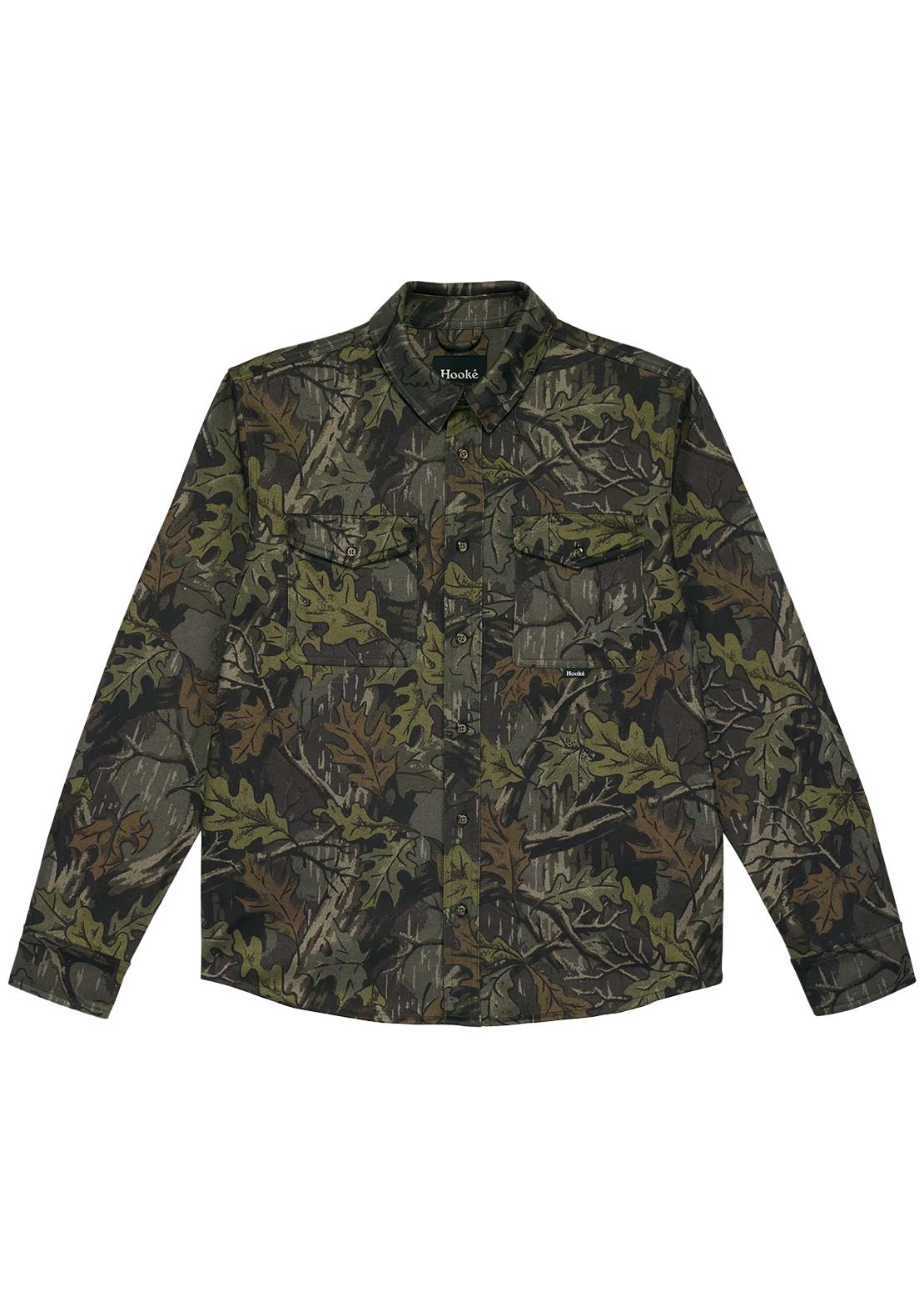 Hooké Men's Forest Camo Flannel Button Up Shirt Forest Camo
