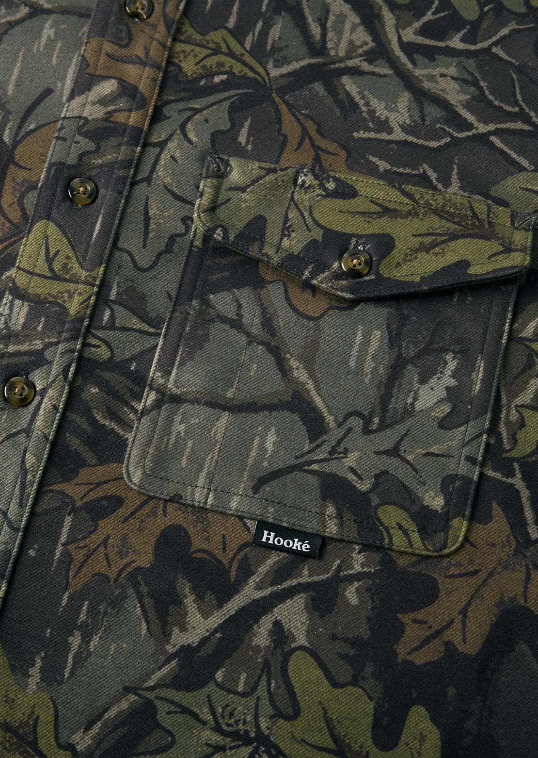 Hooké Men's Forest Camo Flannel Button Up Shirt Forest Camo