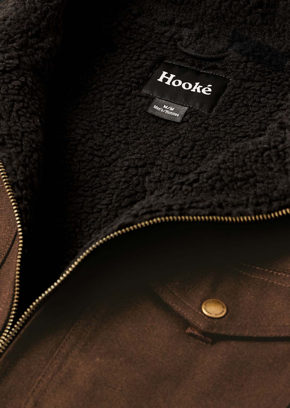 Hooké Men's Mustang Pile Work Vest Dark Brown & Black