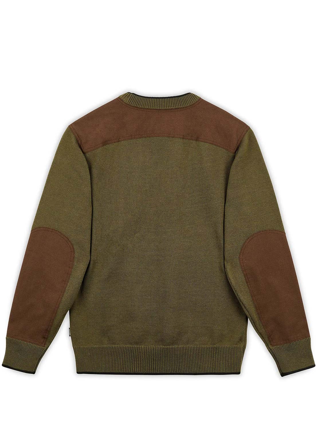 Hooké Men&#39;s Prospector Sweater Dark Olive &amp; Brown
