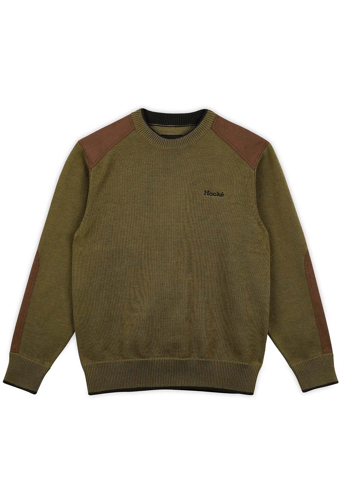 Hooké Men&#39;s Prospector Sweater Dark Olive &amp; Brown
