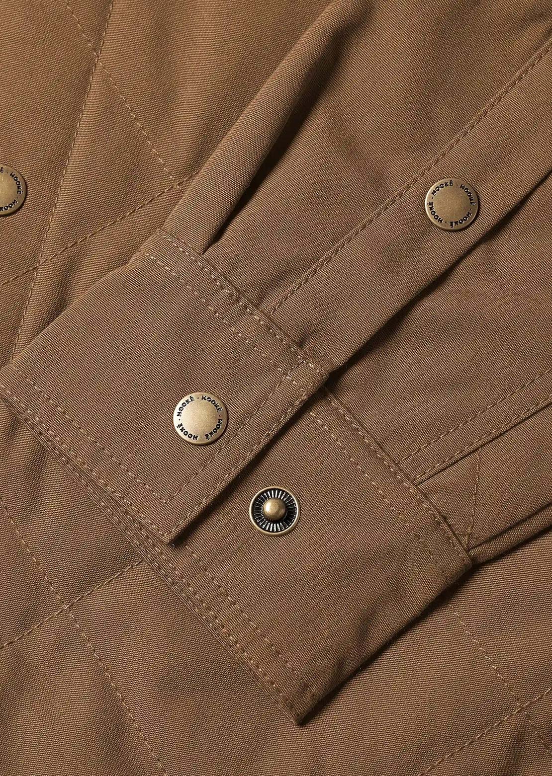 Hooké Men's Quilted Jack Button Up Shirt Leather Brown