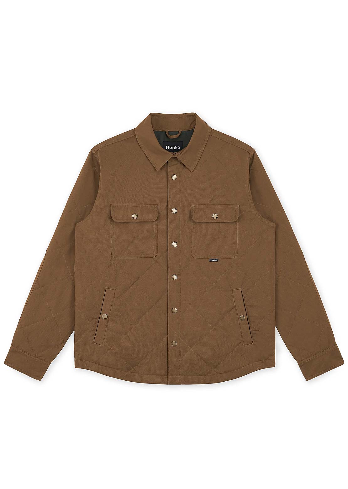 Hooké Men's Quilted Jack Button Up Shirt Leather Brown