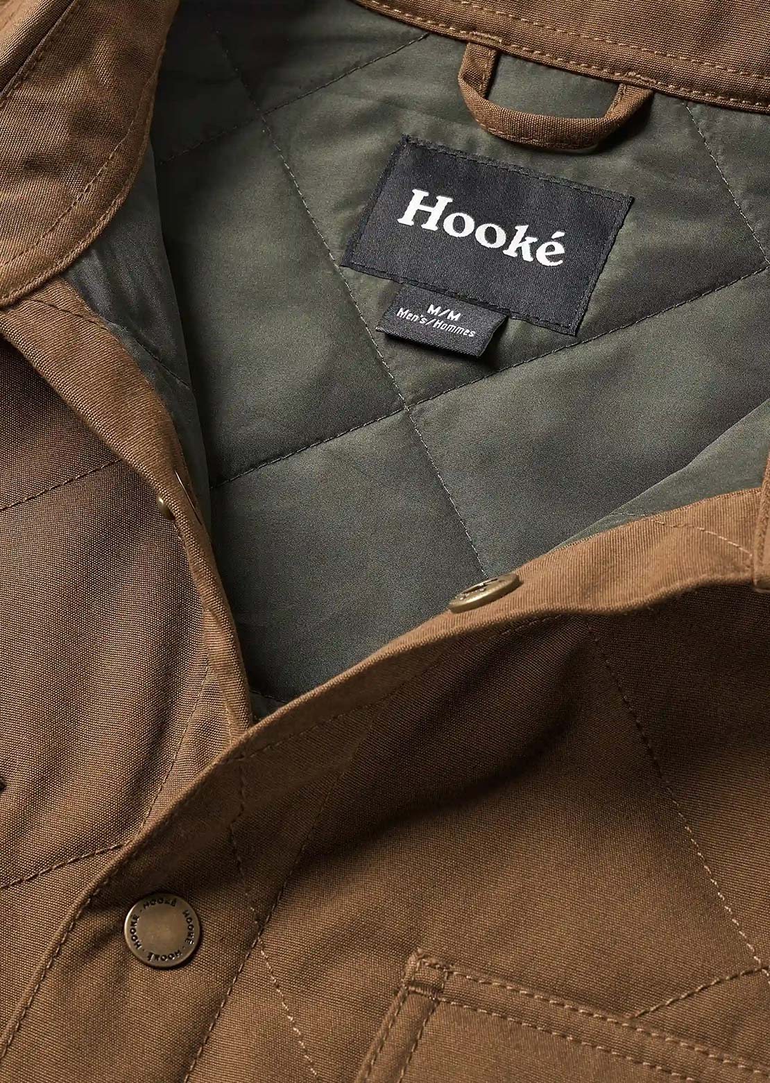 Hooké Men's Quilted Jack Button Up Shirt Leather Brown