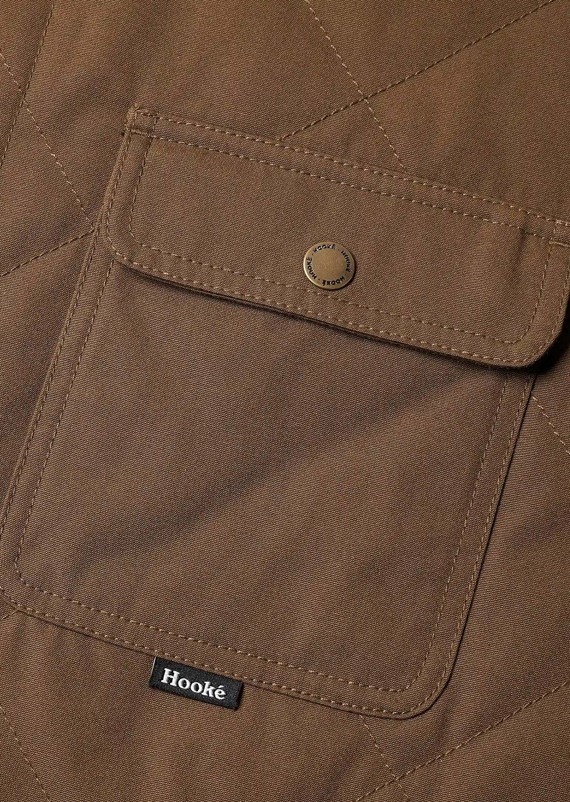 Hooké Men's Quilted Jack Button Up Shirt Leather Brown