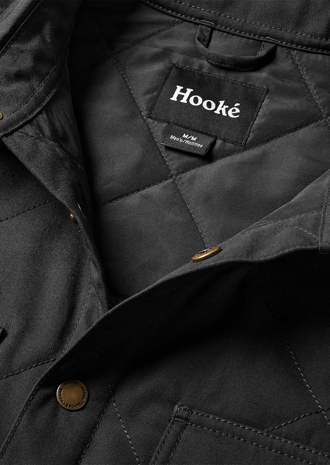 Hooké Men's Quilted Jack Button Up Shirt Black