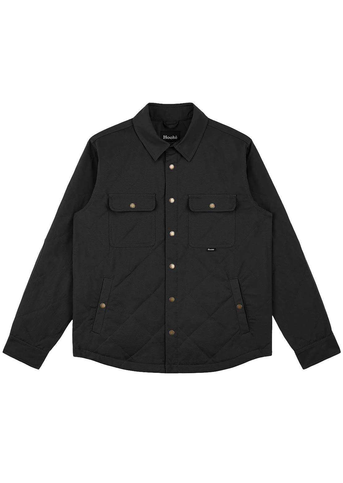 Hooké Men's Quilted Jack Button Up Shirt Black