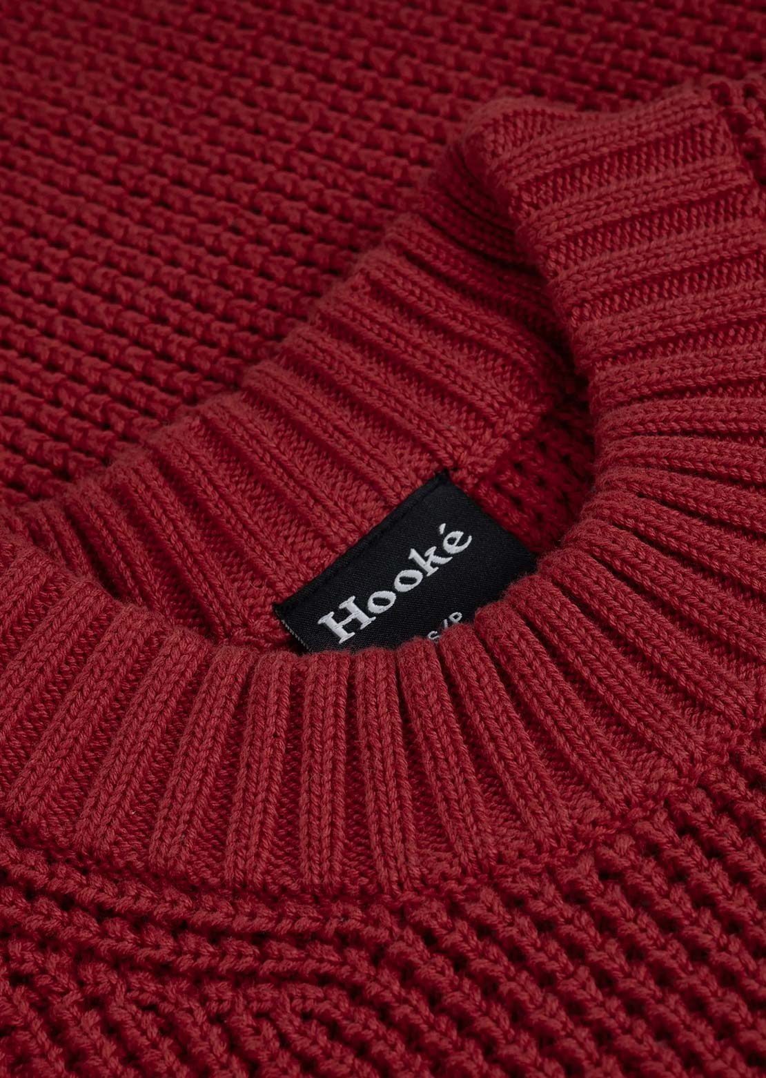Hooké Men's Waffle Knit Sweater Red Leaf