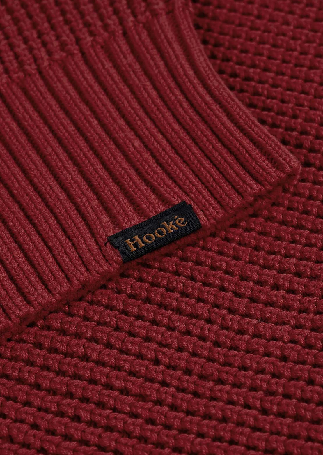 Hooké Men's Waffle Knit Sweater Red Leaf
