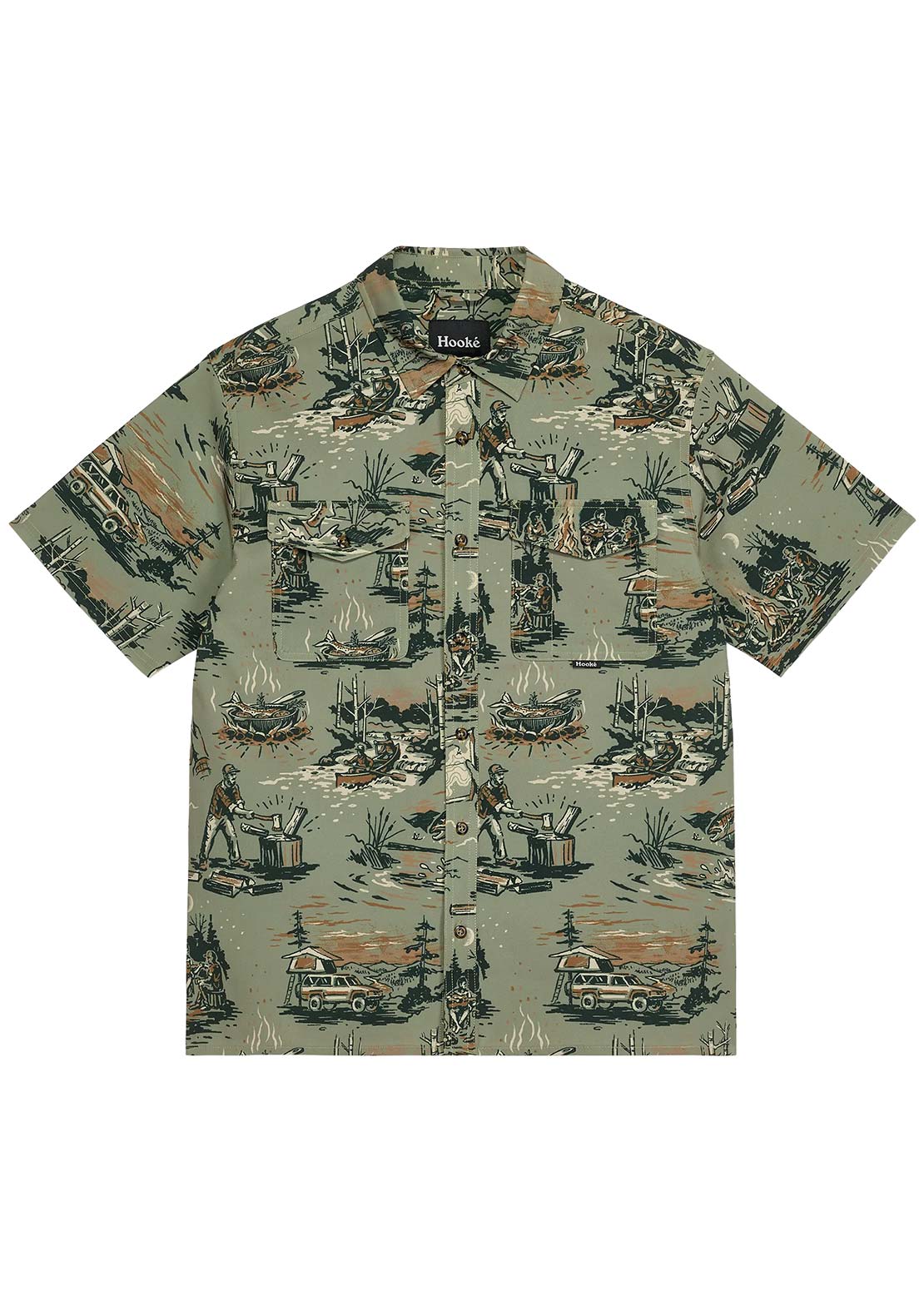 Hooké Men's Weekender Button Up Shirt Burnt Olive