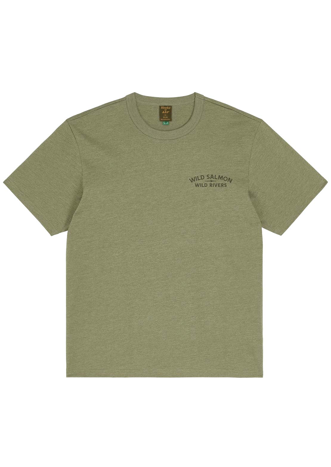 Hooké Men's Wild Salmon Wild Rivers T-Shirt Heather Burnt Olive
