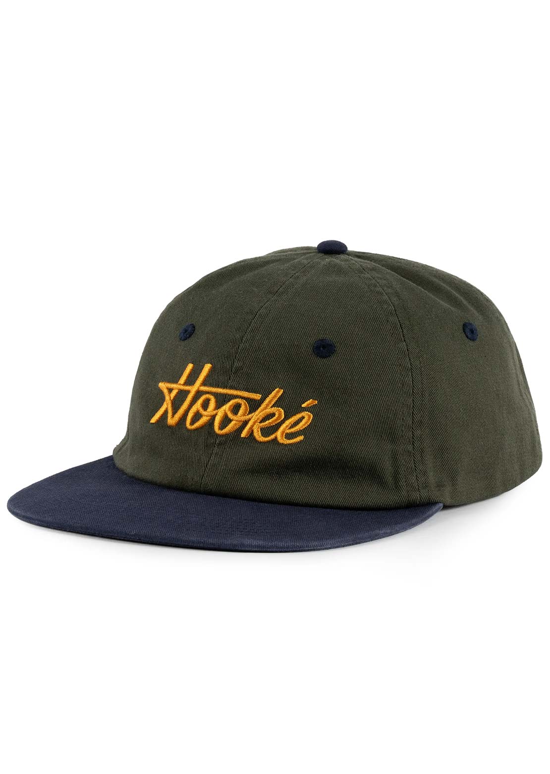 Hooké Unisex Unstructured Six-Panel Cap Navy & Forest Green