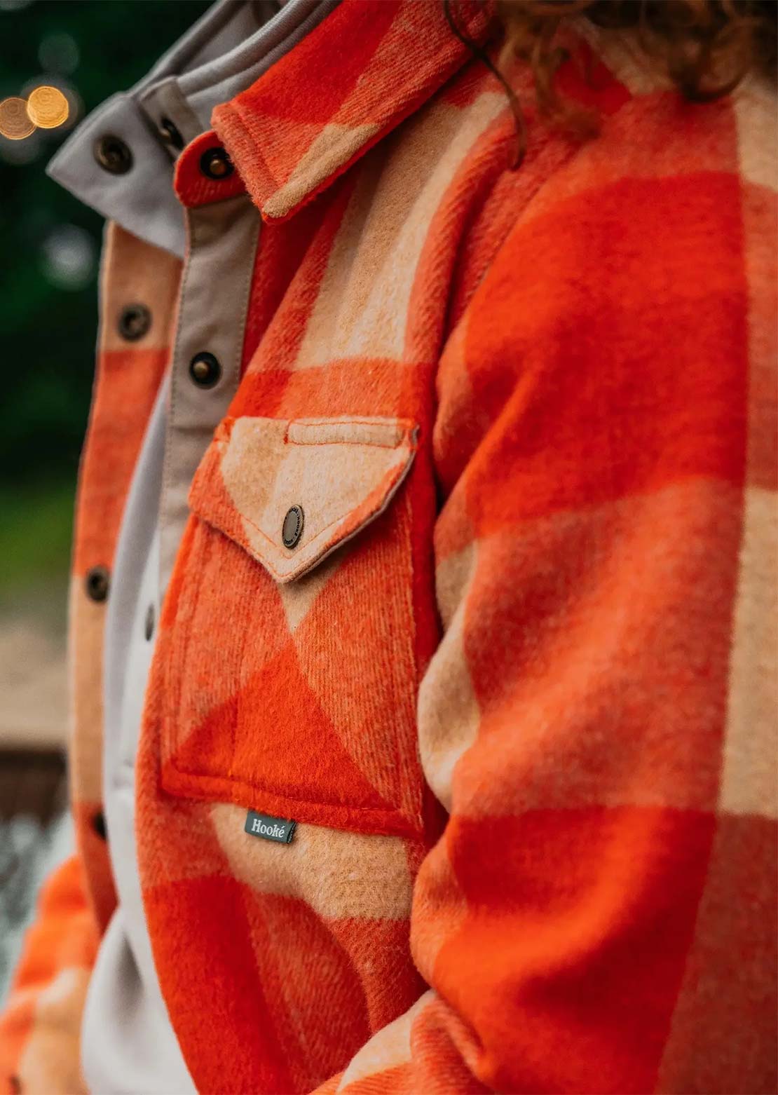 Hooké Women's Canadian Button Up Shirt Orange/Apricot Cream