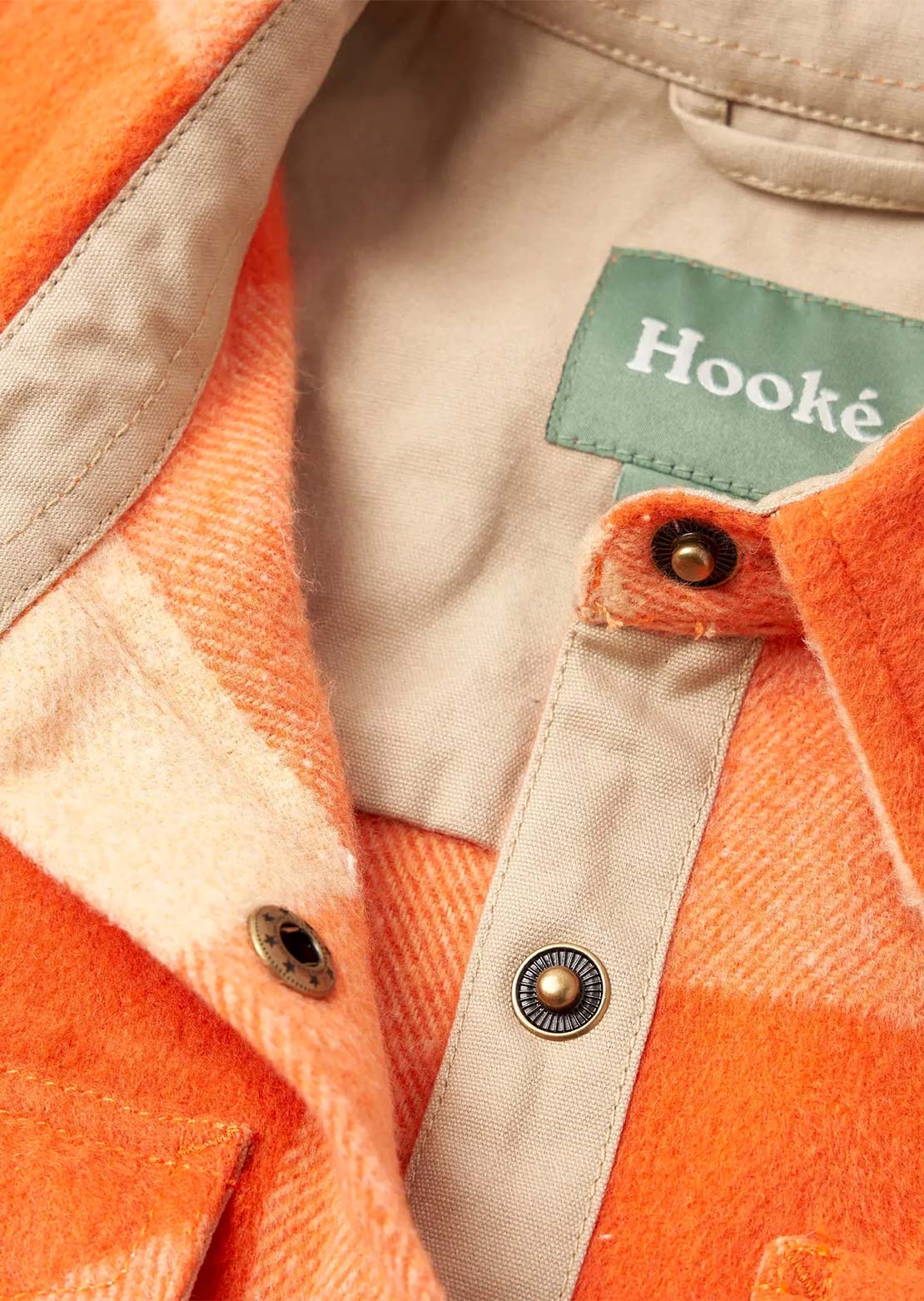 Hooké Women's Canadian Button Up Shirt Orange/Apricot Cream