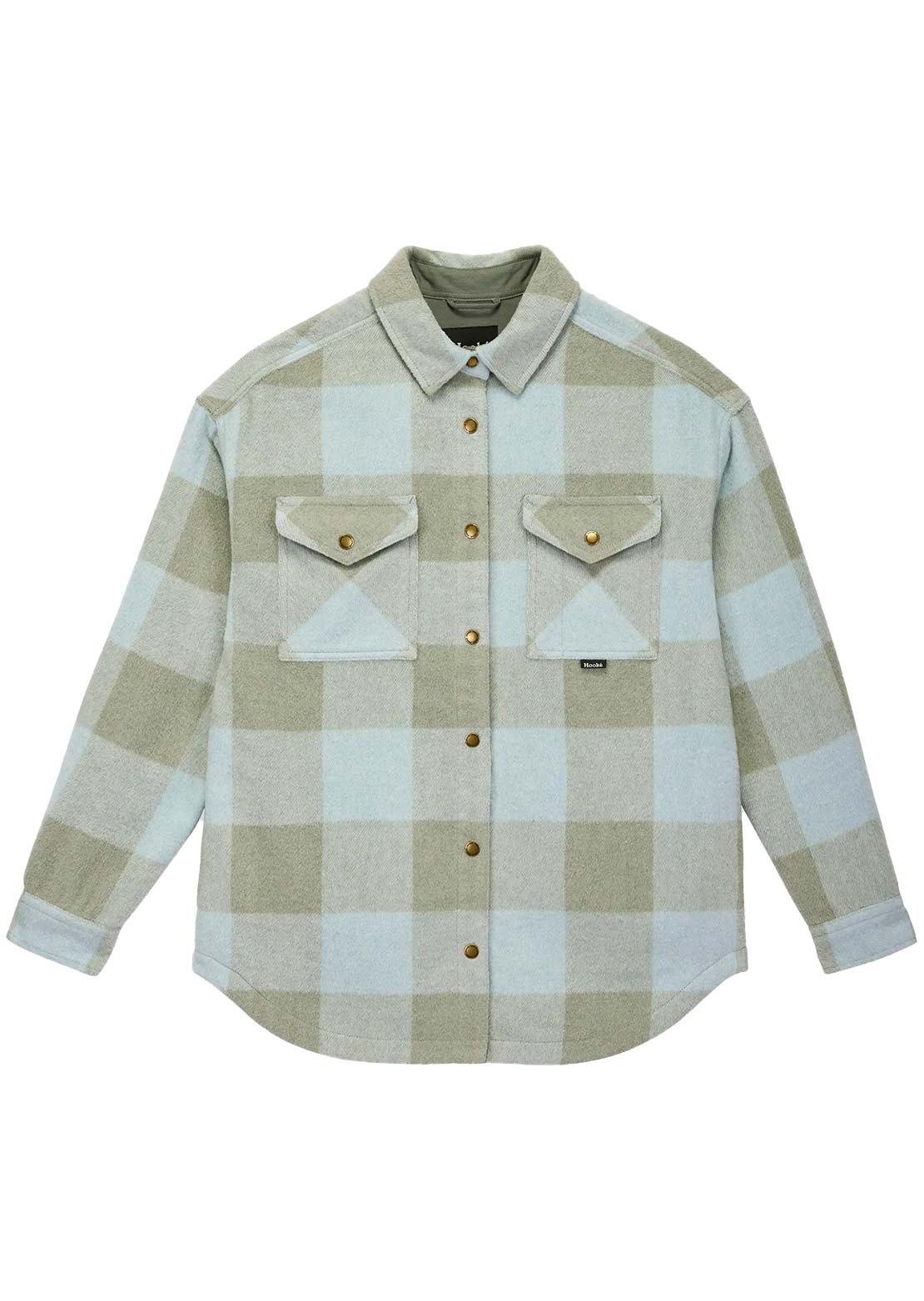 Hooké Women's Canadian Oversized Button Up Shirt Slate & Mineral Grey