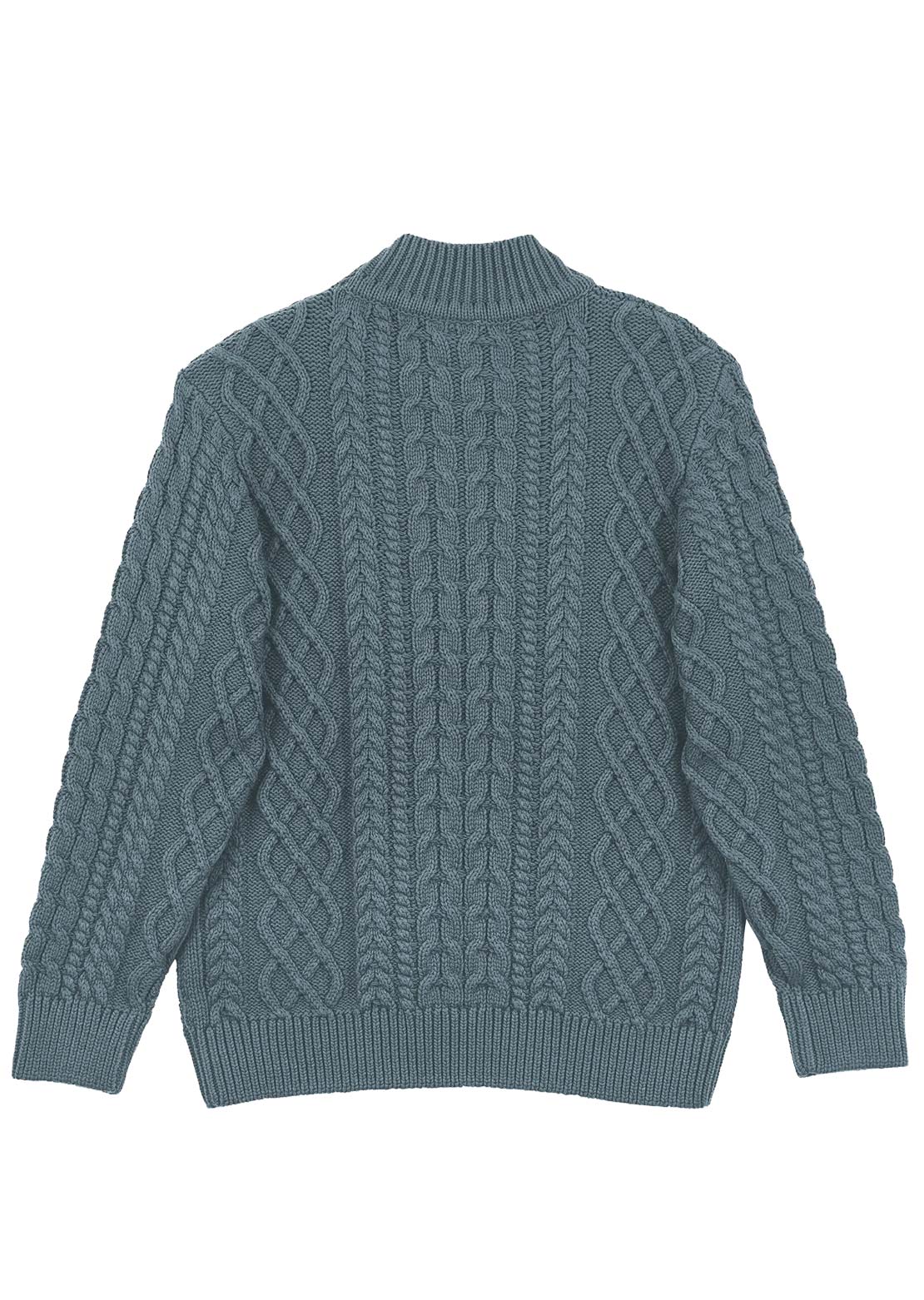 Hooké Women's Fisherman Sweater Steel Blue