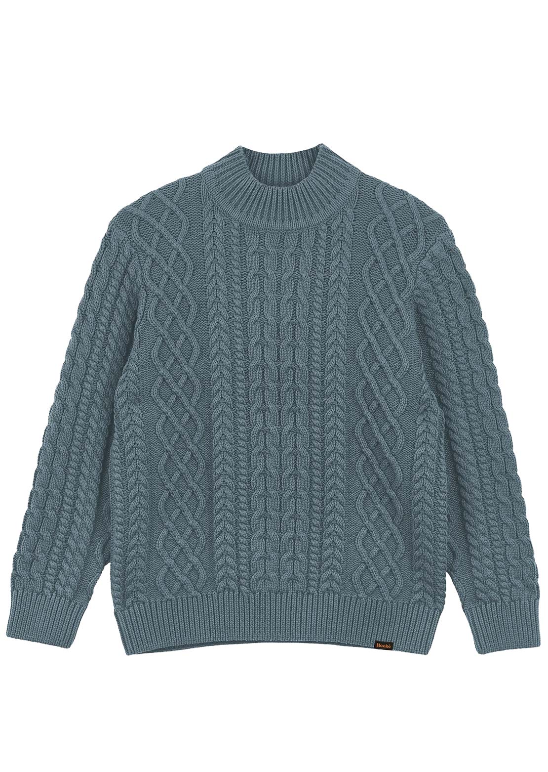 Hooké Women's Fisherman Sweater Steel Blue