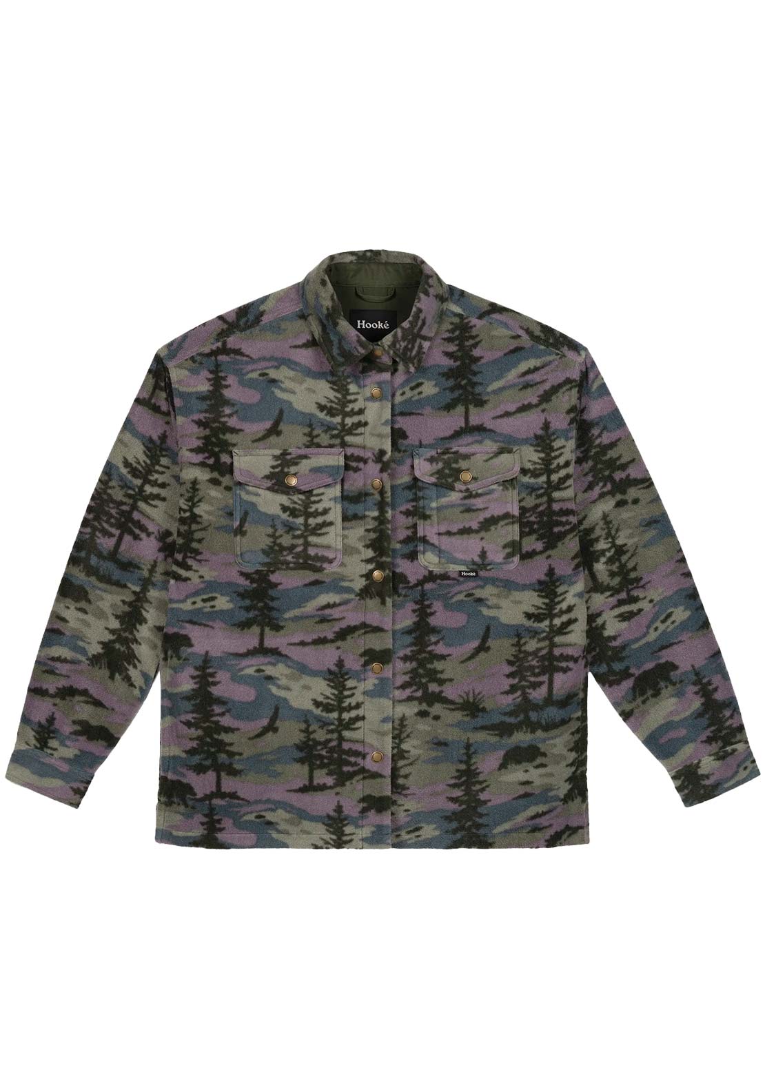 Hooké Women's Oversized Polar Fleece Button Up Shirt Borealis