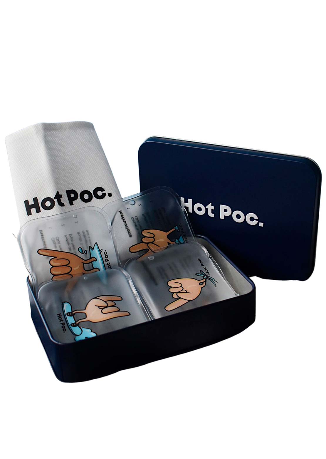 Hot Poc Ski/Hike/Surf/Snow Regular Reusable Hand Warmers with Silicon Disc - 4 Pack