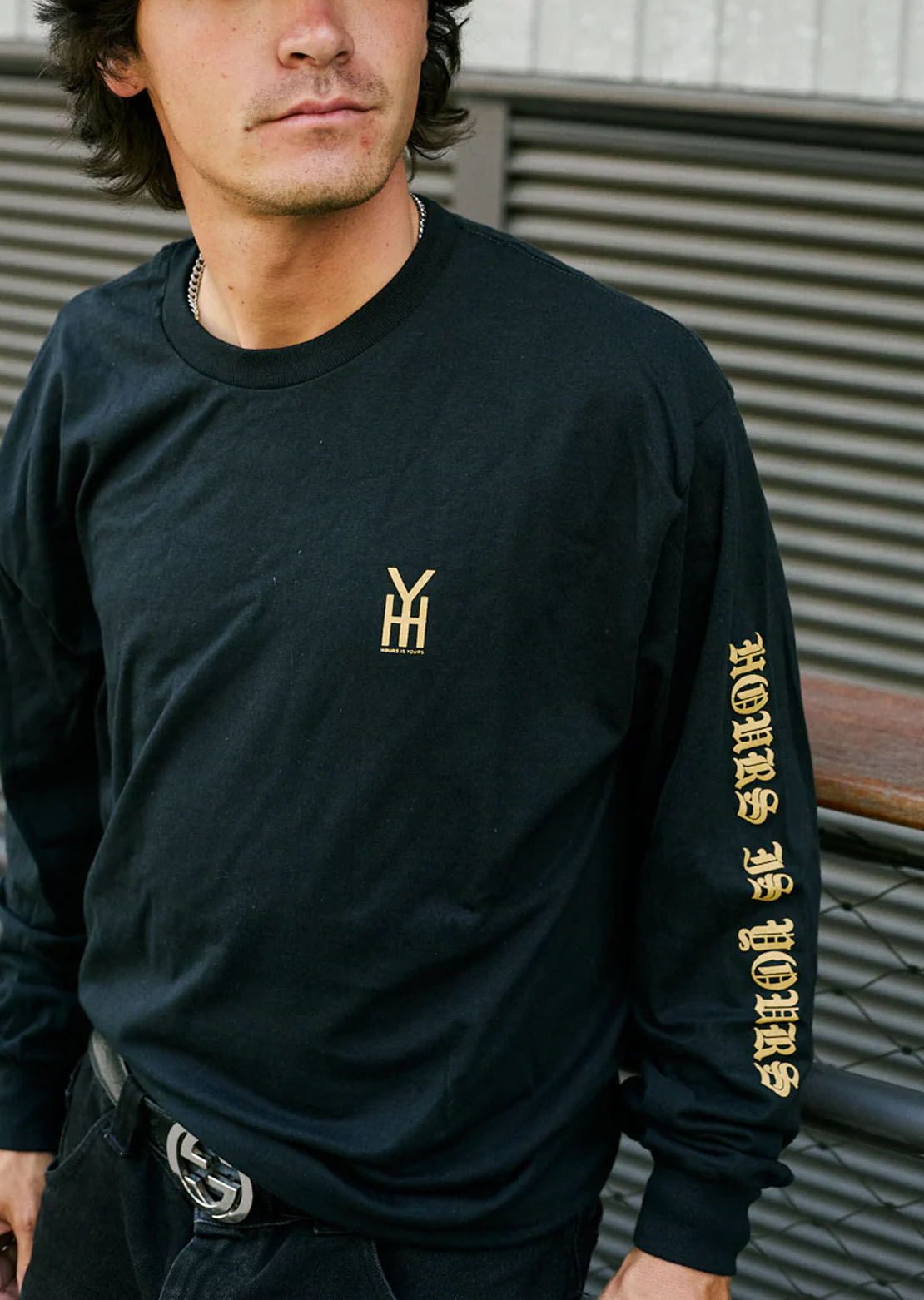 Hours Is Yours Men's Old E Long Sleeve Black