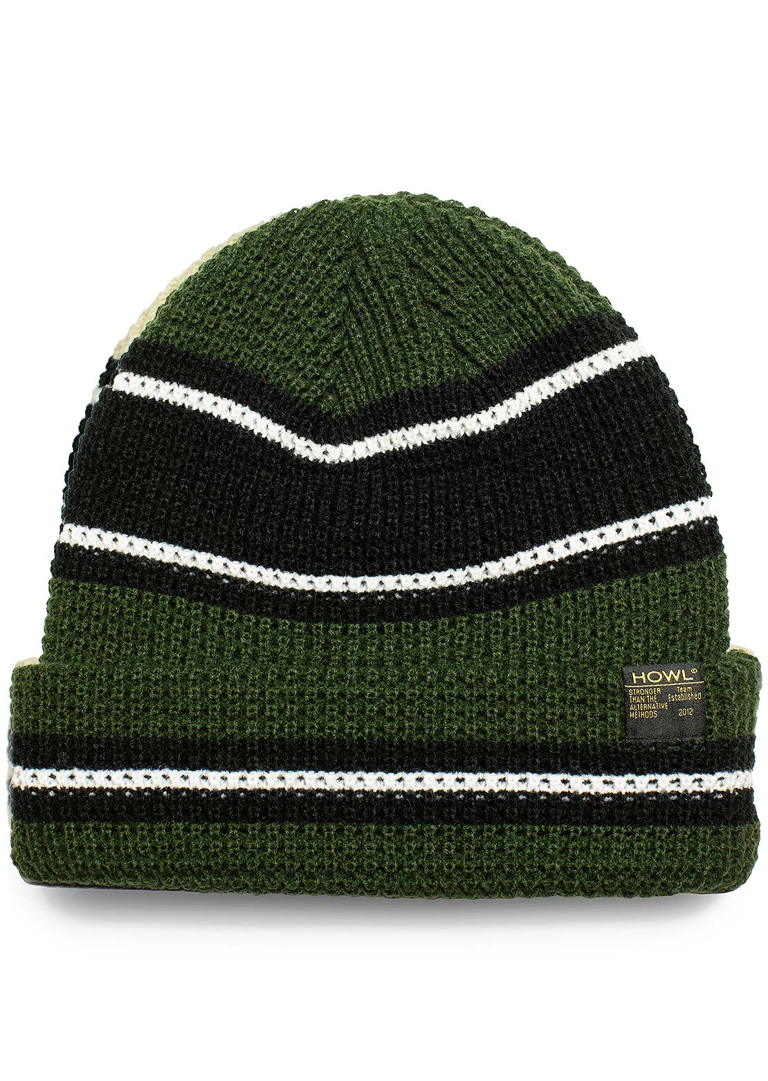 HOWL Stripe Beanie Dark Olive