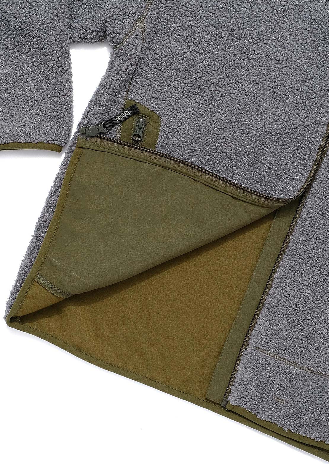 HOWL Textured Zip Long Sleeve Grey