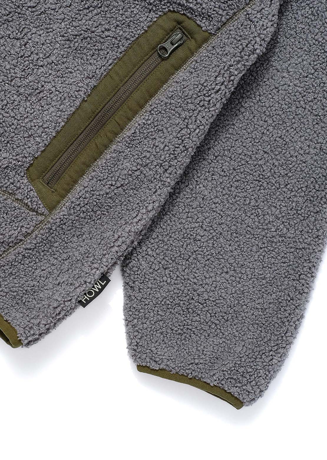 HOWL Textured Zip Long Sleeve Grey