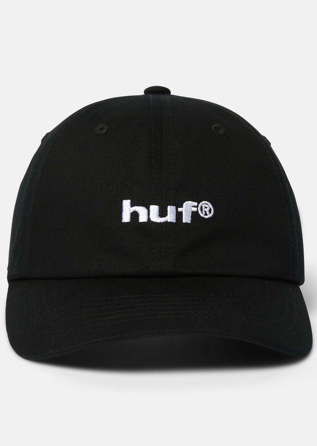 HUF Men's 89 Embroidered 6 Panel CV Cap Black/White