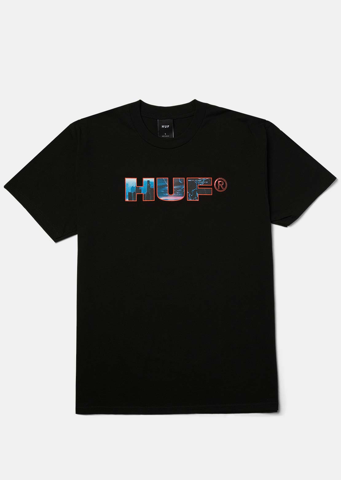 HUF Men's Flight Path T-Shirt Black White