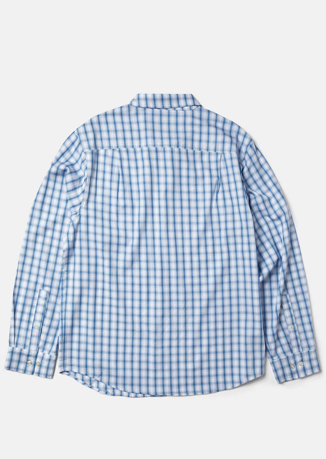 HUF Men's H Star Long Sleeve Plaid Button Up Shirt Light Blue