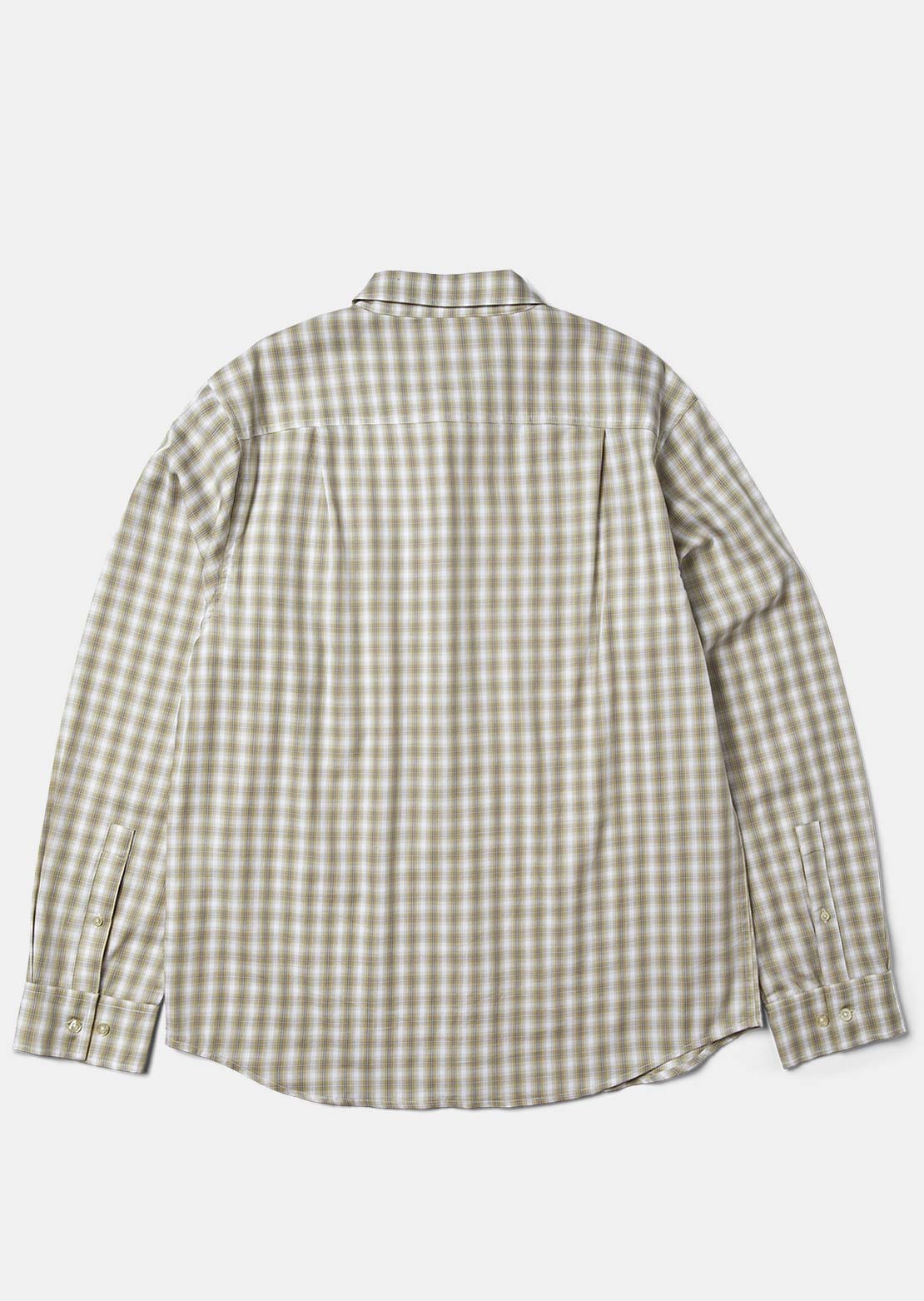 HUF Men's H Star Long Sleeve Plaid Button Up Shirt Putty