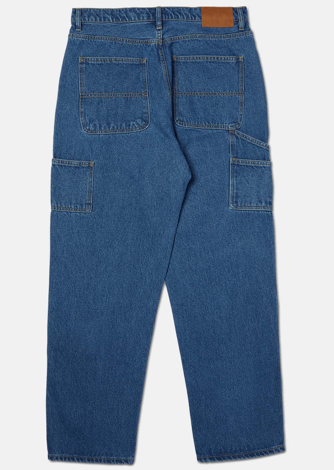 HUF Men's Kinda Loose Double Knees Pants Stone Wash Indigo
