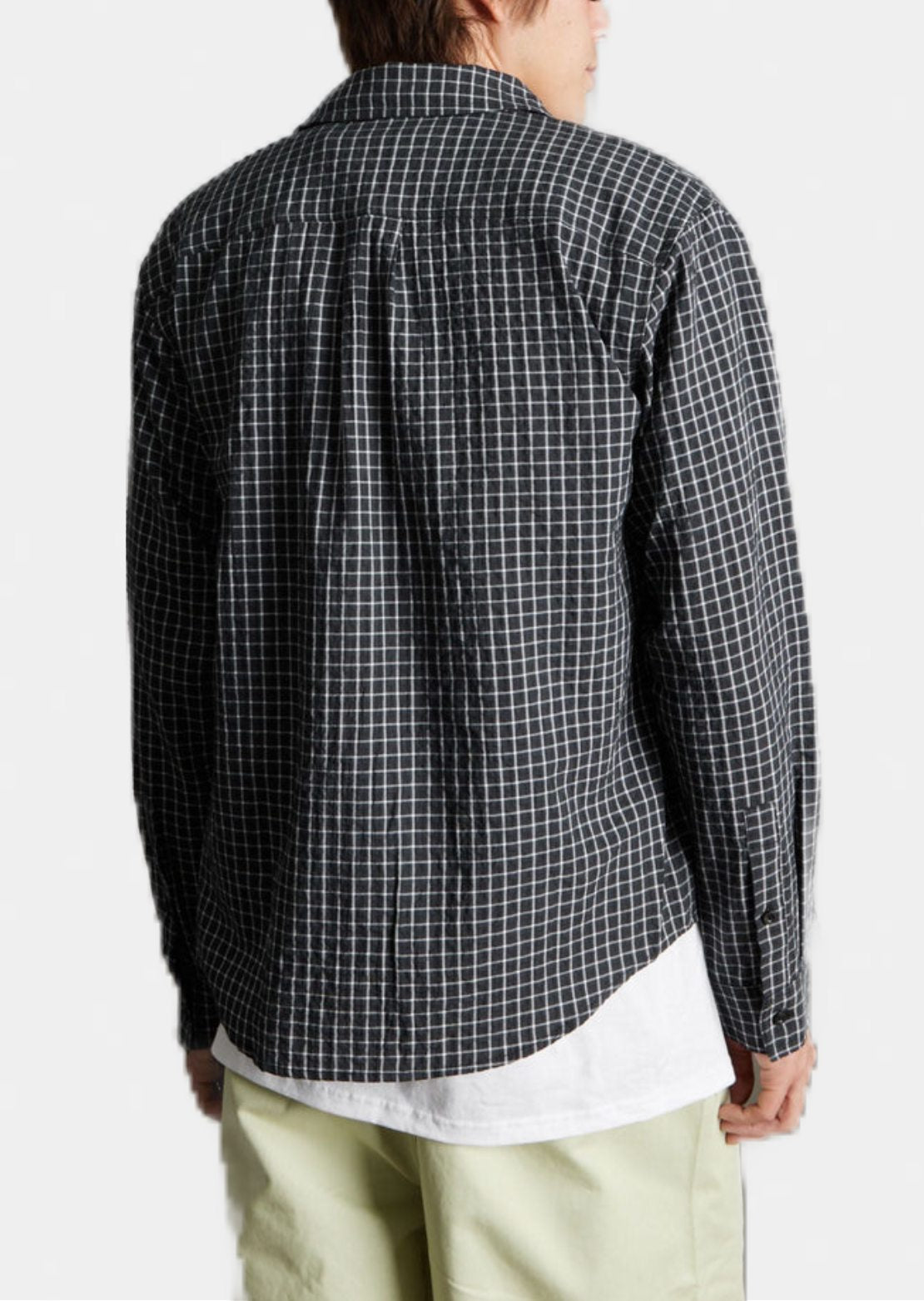 HUF Men's Megablast Long Sleeve Button Up Shirt Black