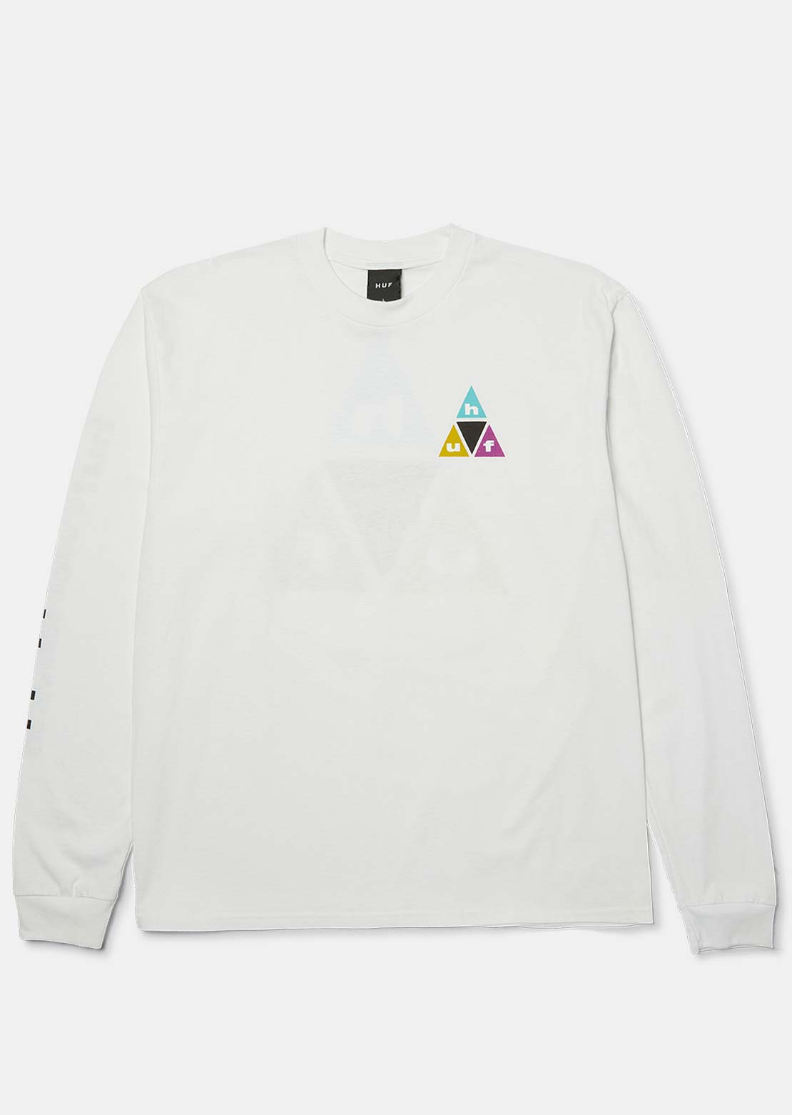 HUF Men's Prism TT Long Sleeve White