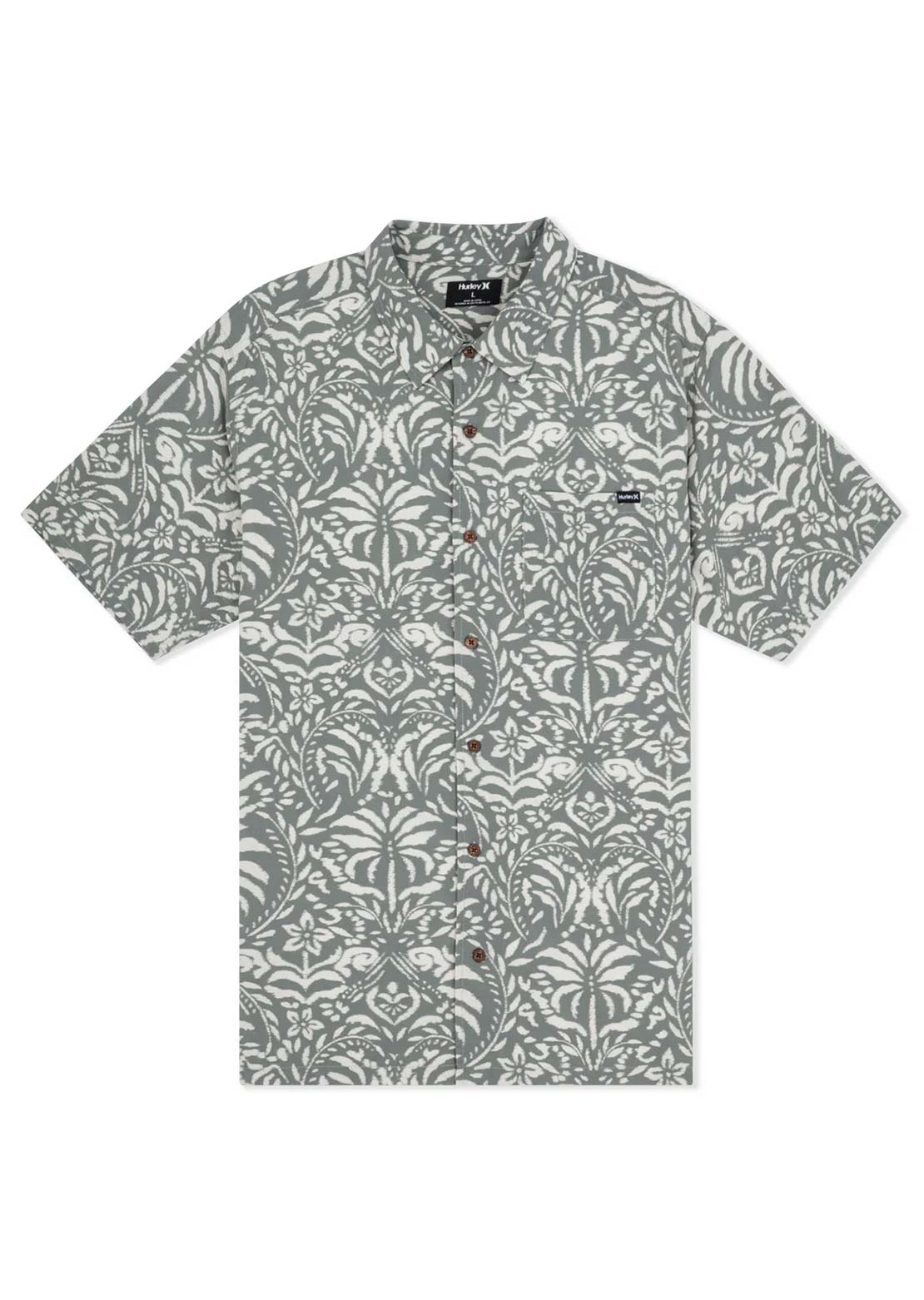 Hurley Men's Aero Button Up Shirt Great White Combo