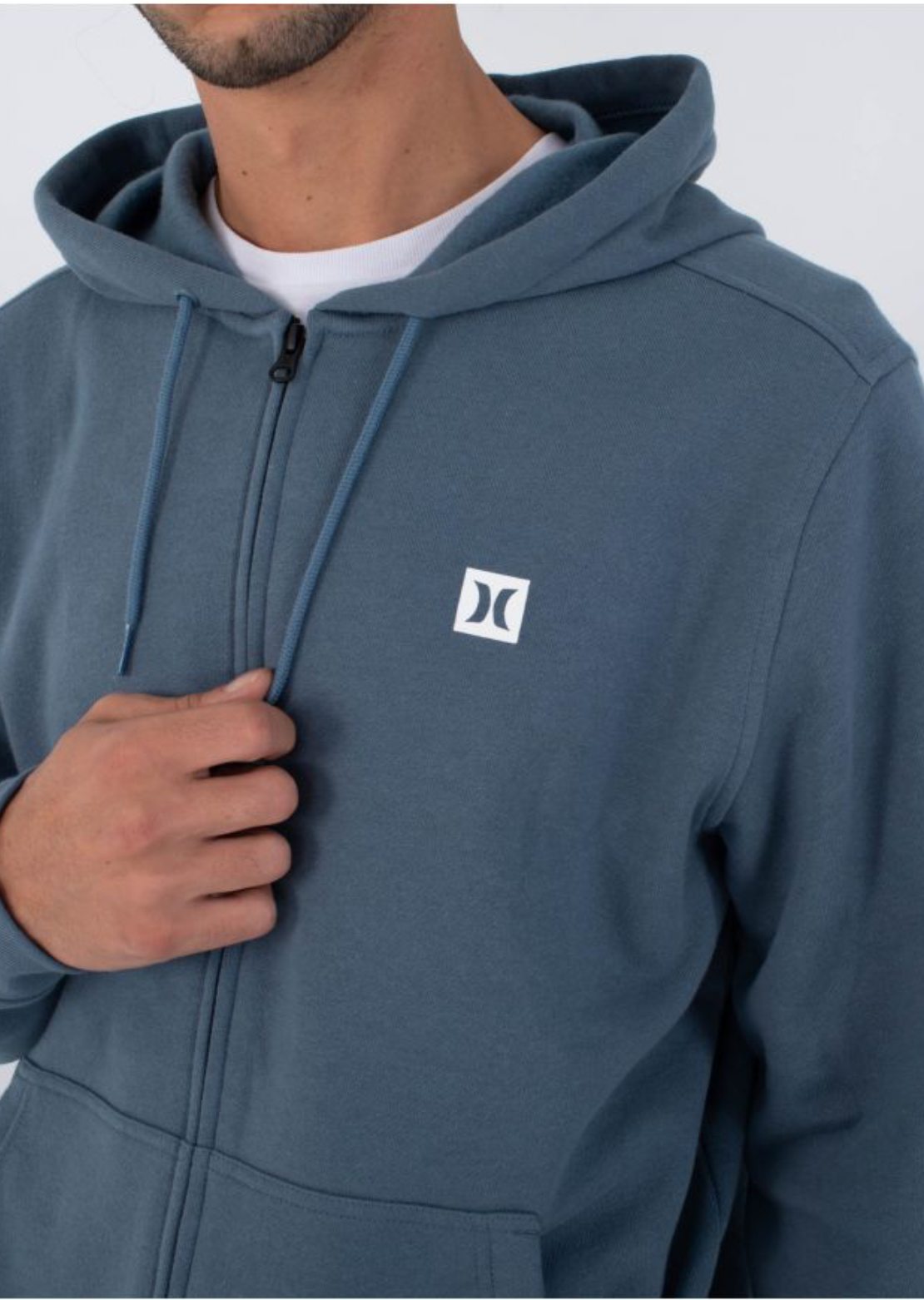 Hurley Men's Icon Box Zip Hood Grey Teal