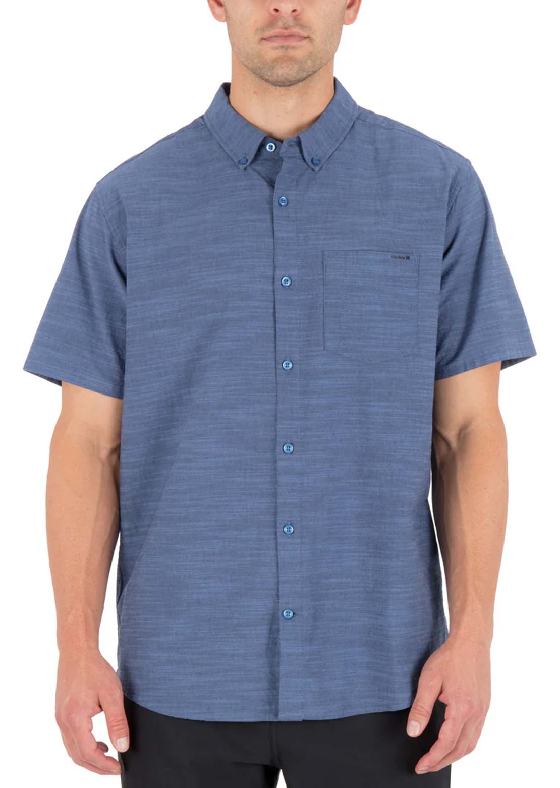 Hurley Men's Icon Stretch Button Up Shirt Obsidian