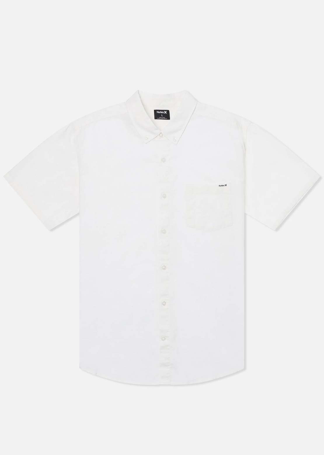 Hurley Men's Icon Stretch Button Up Shirt White