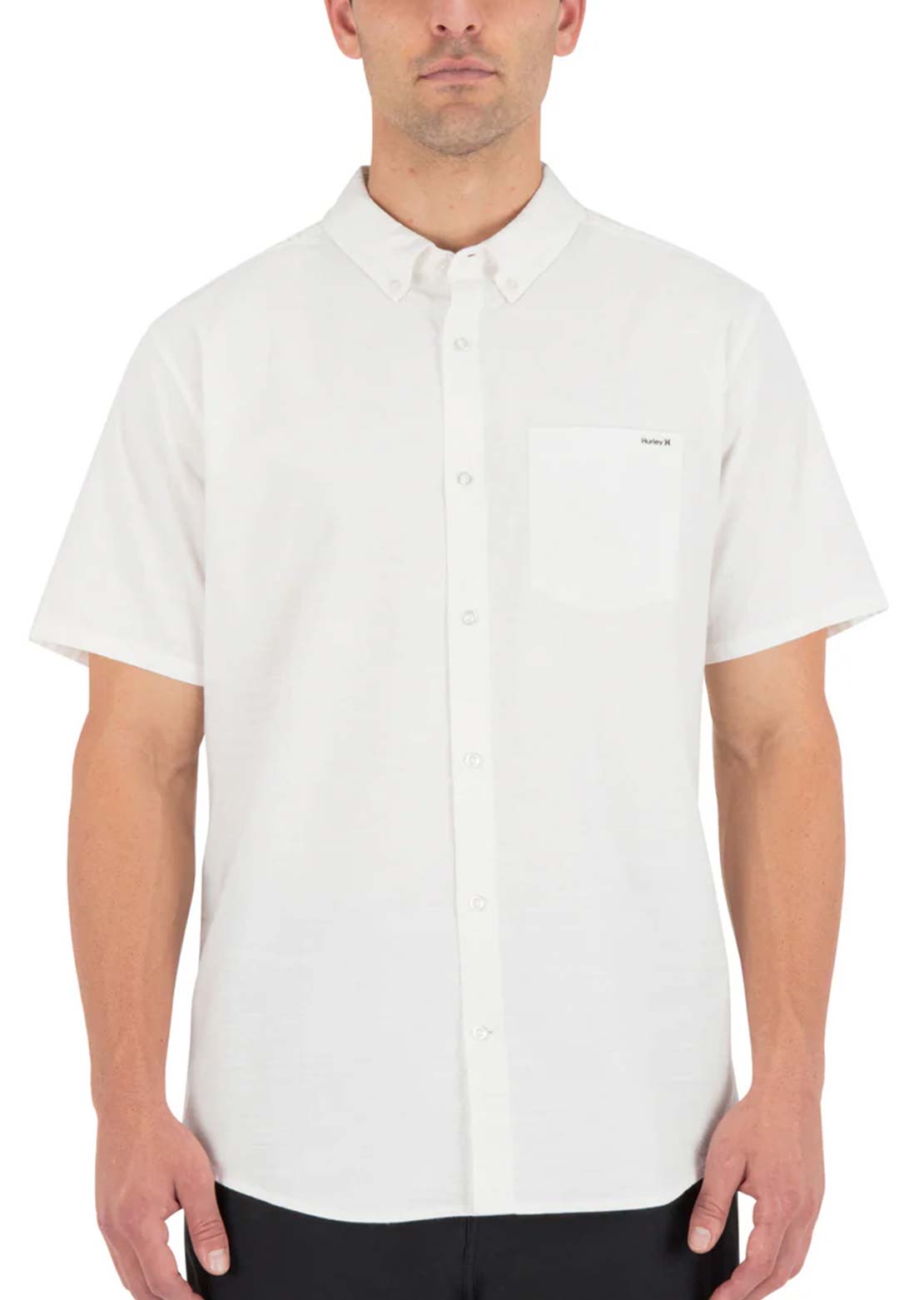 Hurley Men's Icon Stretch Button Up Shirt White