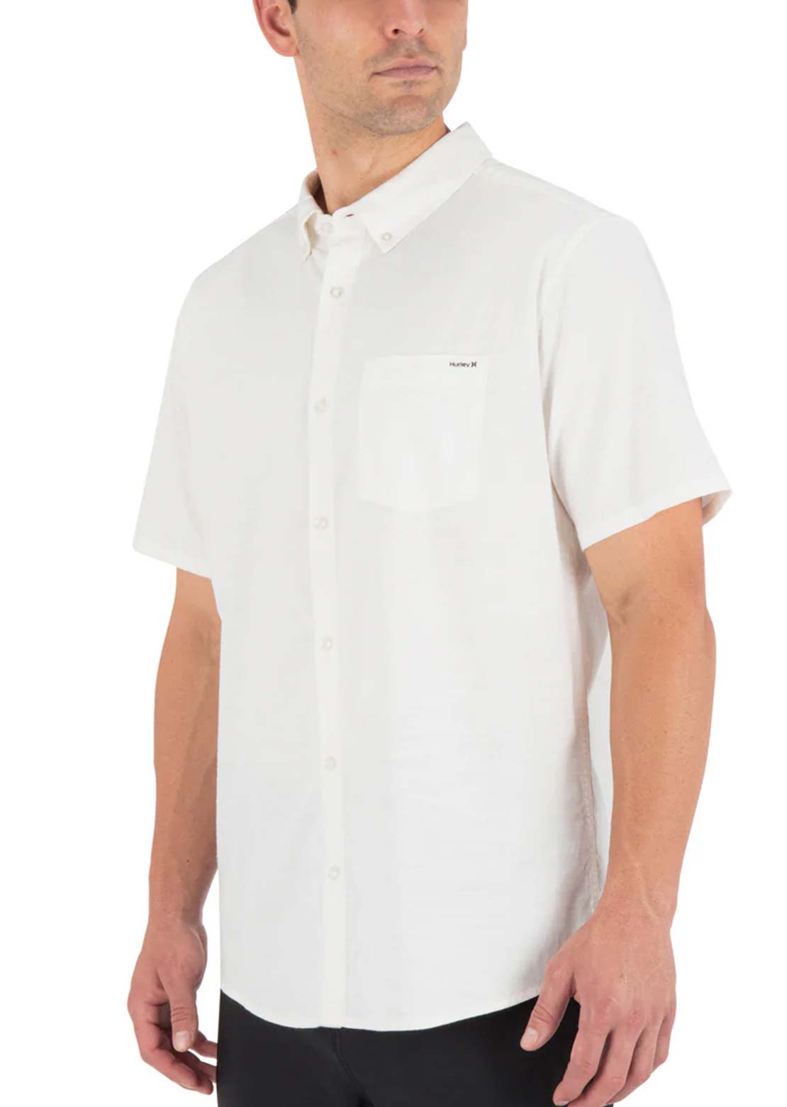 Hurley Men's Icon Stretch Button Up Shirt White