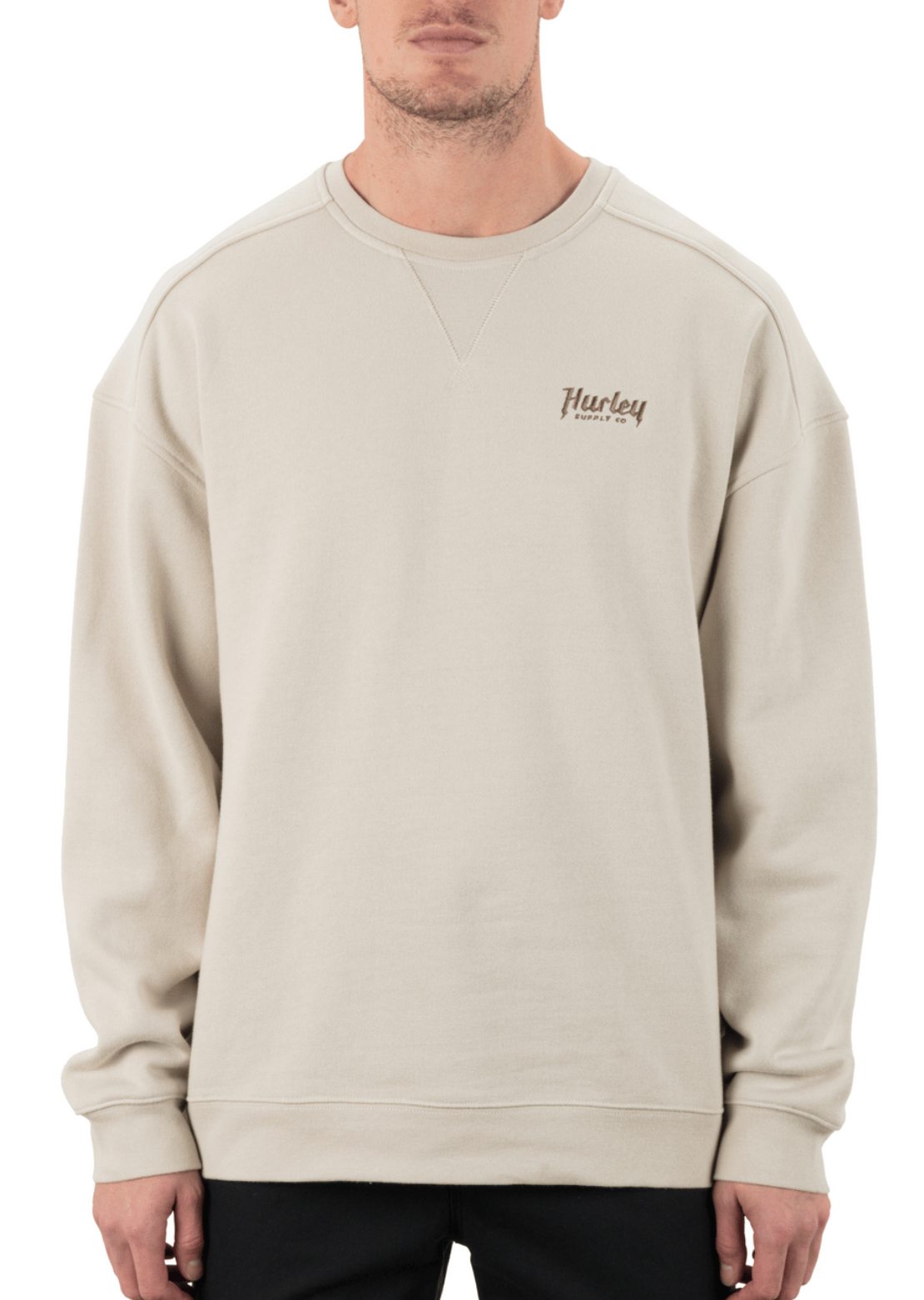 Hurley Men's Ironclad Heavyweight Crew Sweatshirt Bone