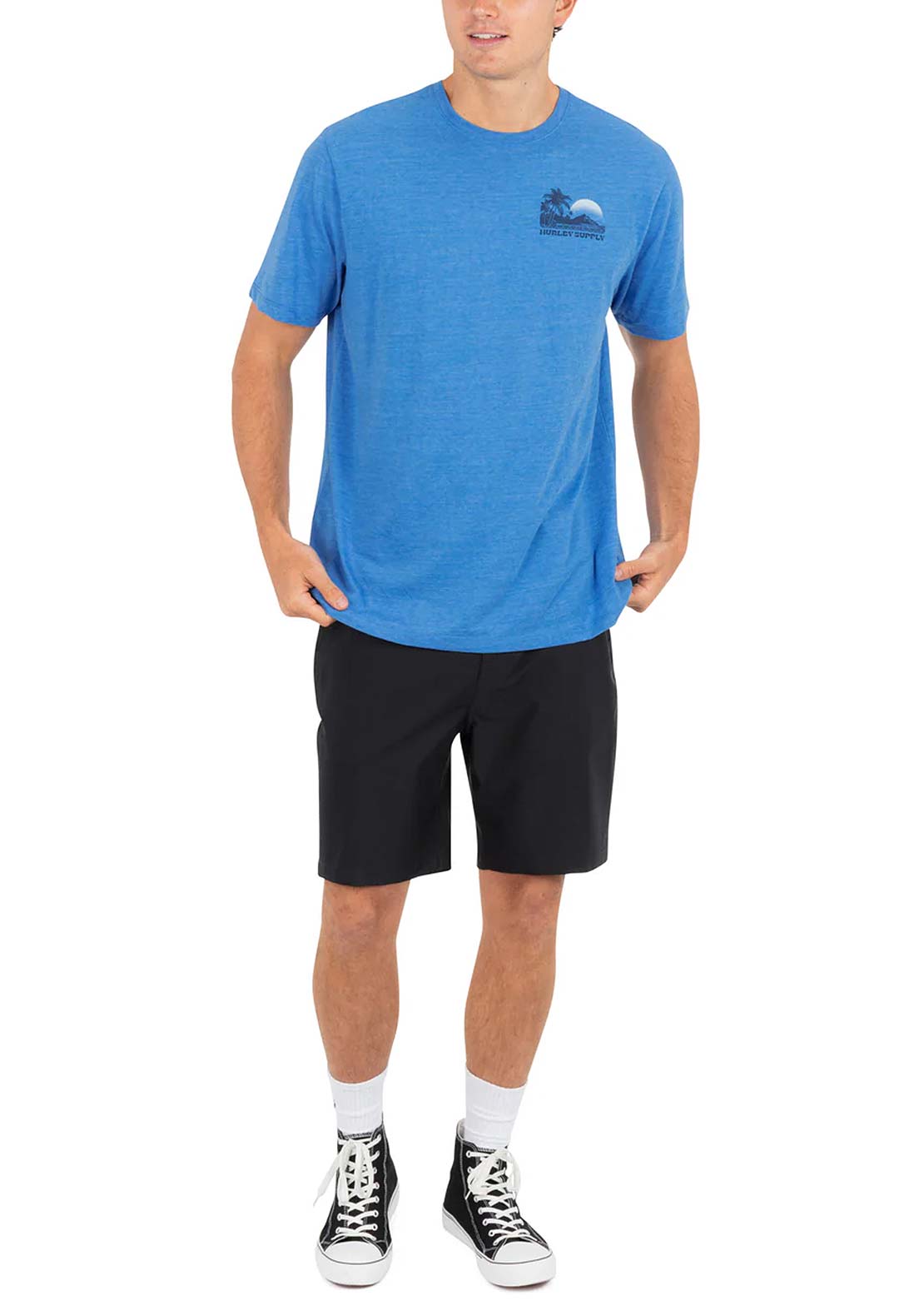 Hurley Men's Island Scape T-Shirt Seashore Heather