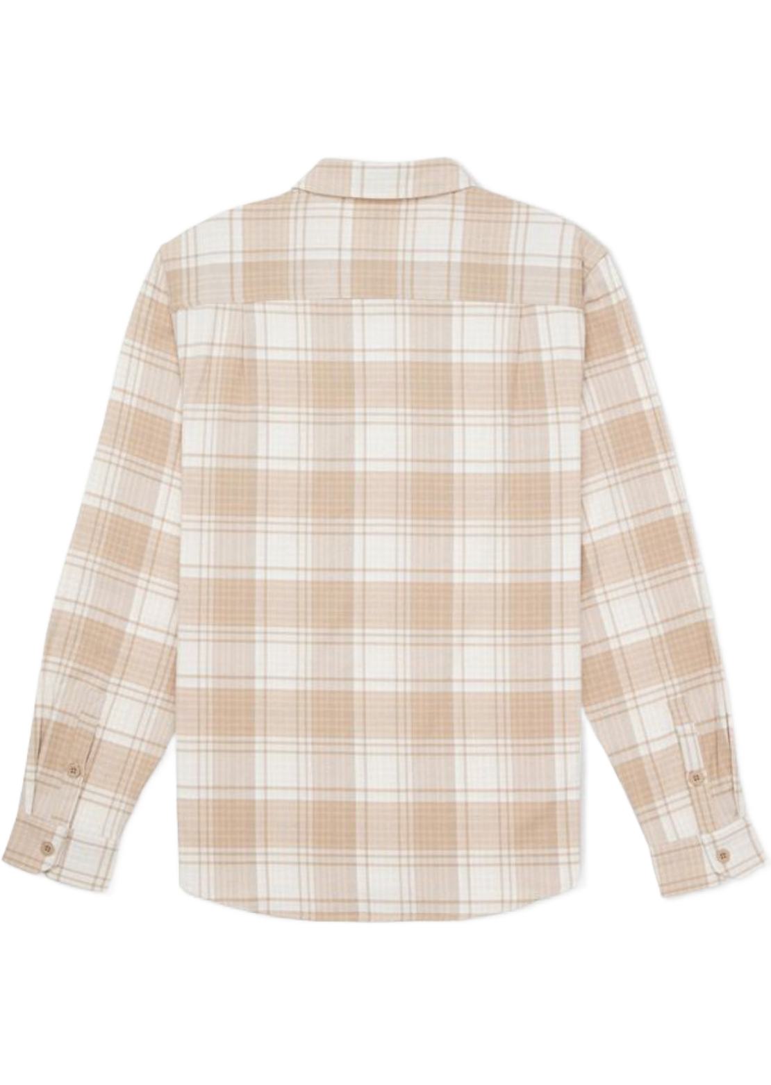 Hurley Men's Portland Stretch Flannel Button Up Shirt Khaki