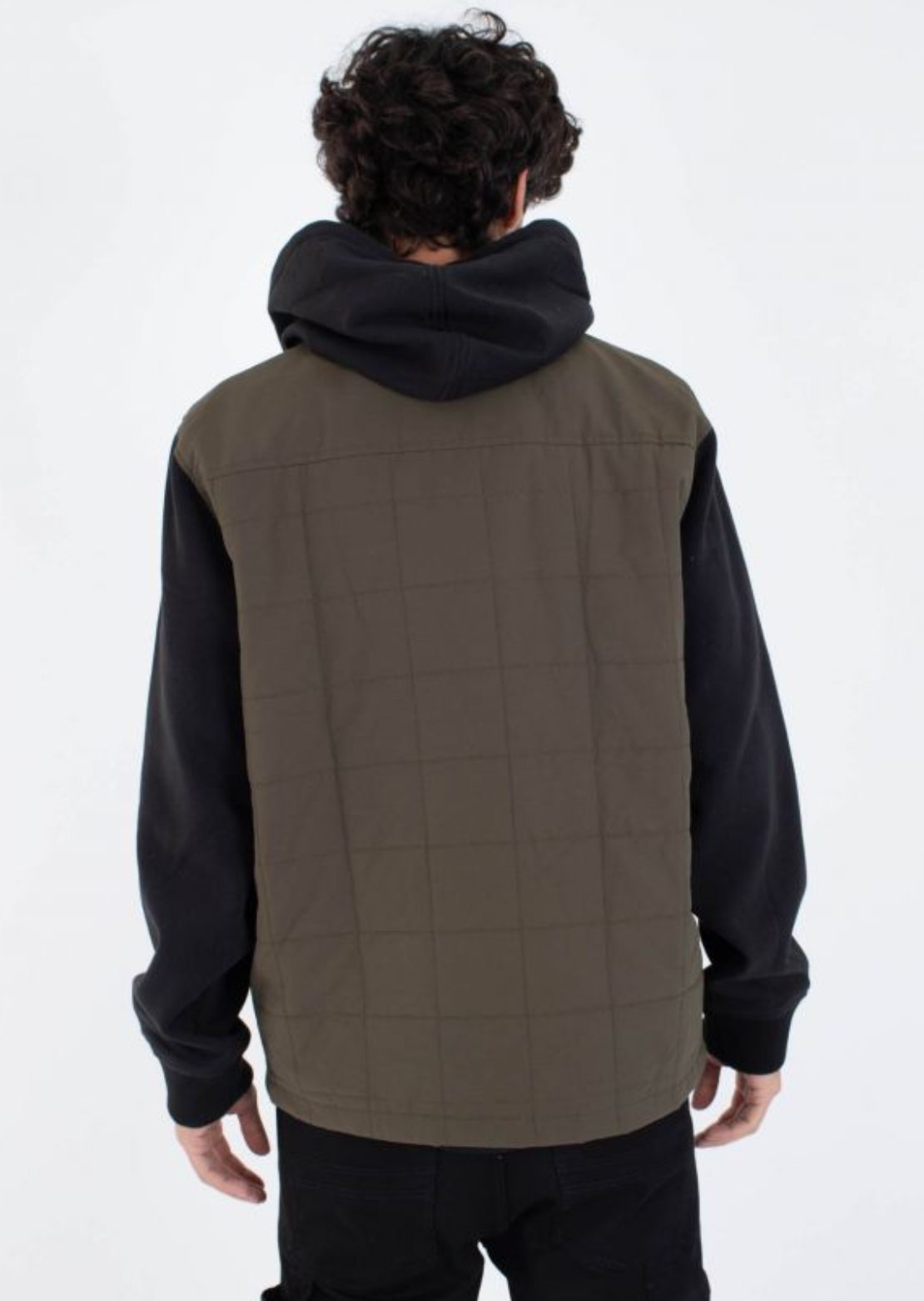 Hurley Men's Santa Cruz Quilted Hooded Jacket Cargo
