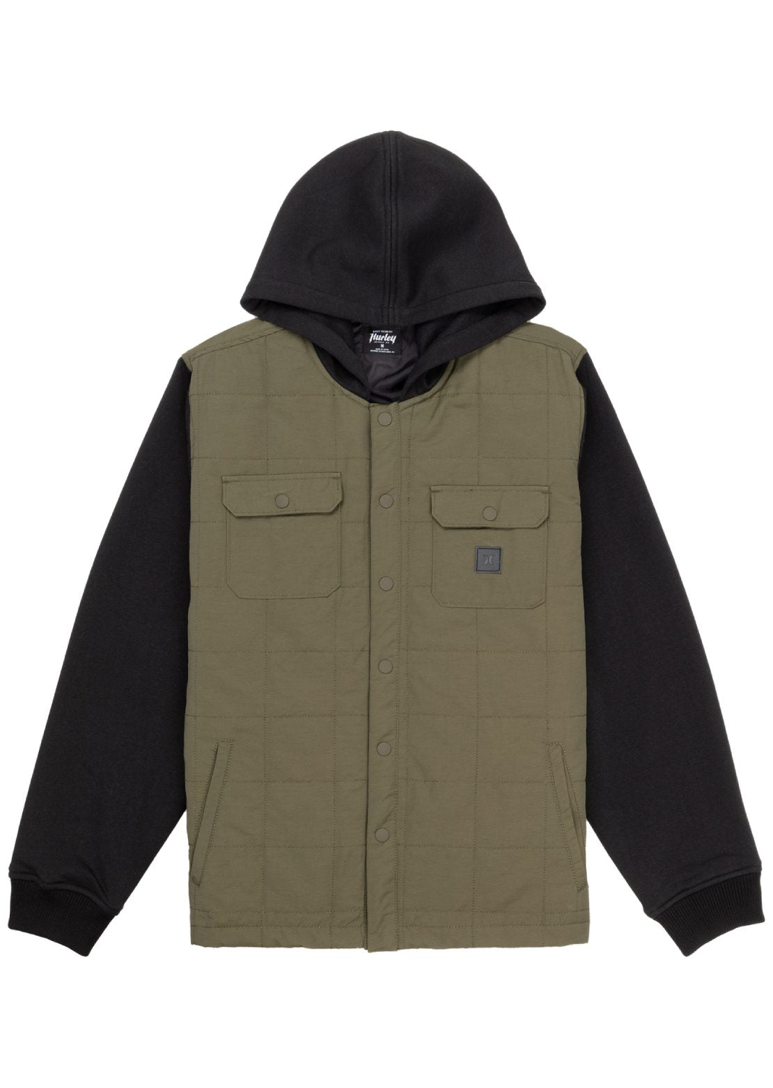 Hurley Men's Santa Cruz Quilted Hooded Jacket Cargo
