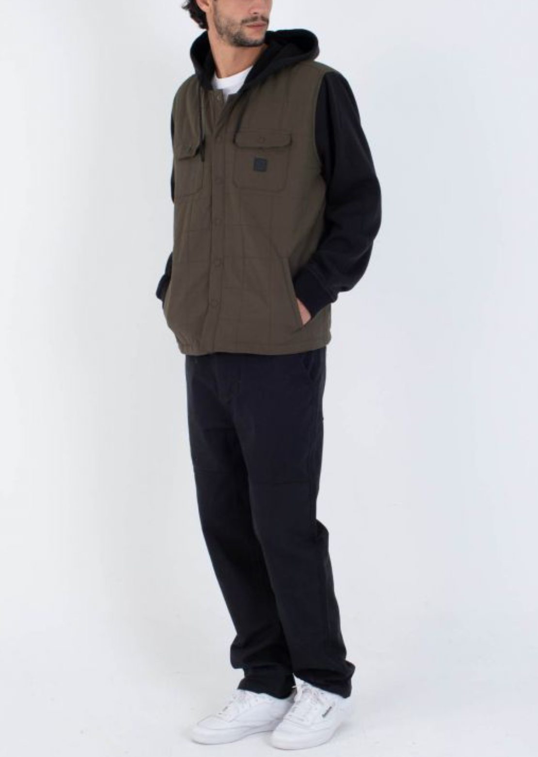 Hurley Men's Santa Cruz Quilted Hooded Jacket Cargo