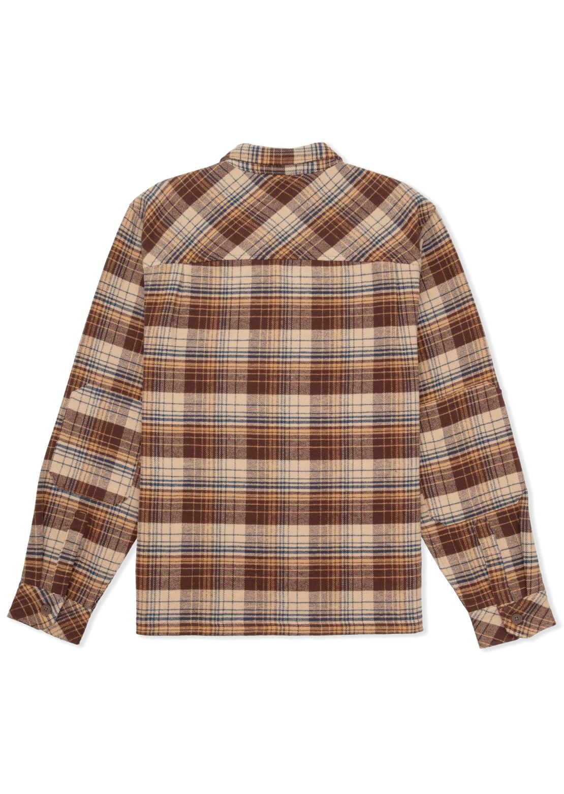 Hurley Men's Santa Cruz Seaside Flannel Button Up Shirt Espresso