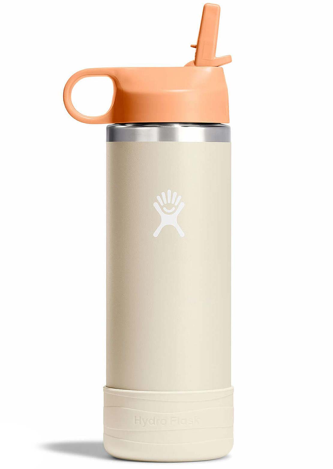 Hydro Flask Junior 18 Oz Wide Mouth Bottle with Straw Cap and Boot Coconut